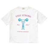 画像: STAY STRONG BIG シルエットTシャツ / ポケなし / WHITE
