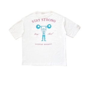 画像: STAY STRONG BIG シルエットTシャツ / 胸ポケ / WHITE 